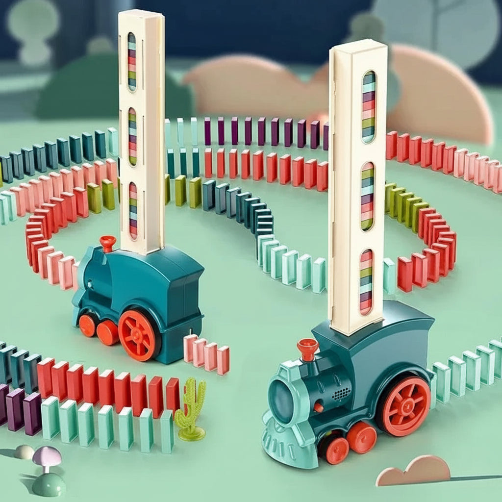 Domino-toglegetøj til børn, automatisk byggesæt med lyd og lys | Meowbutter