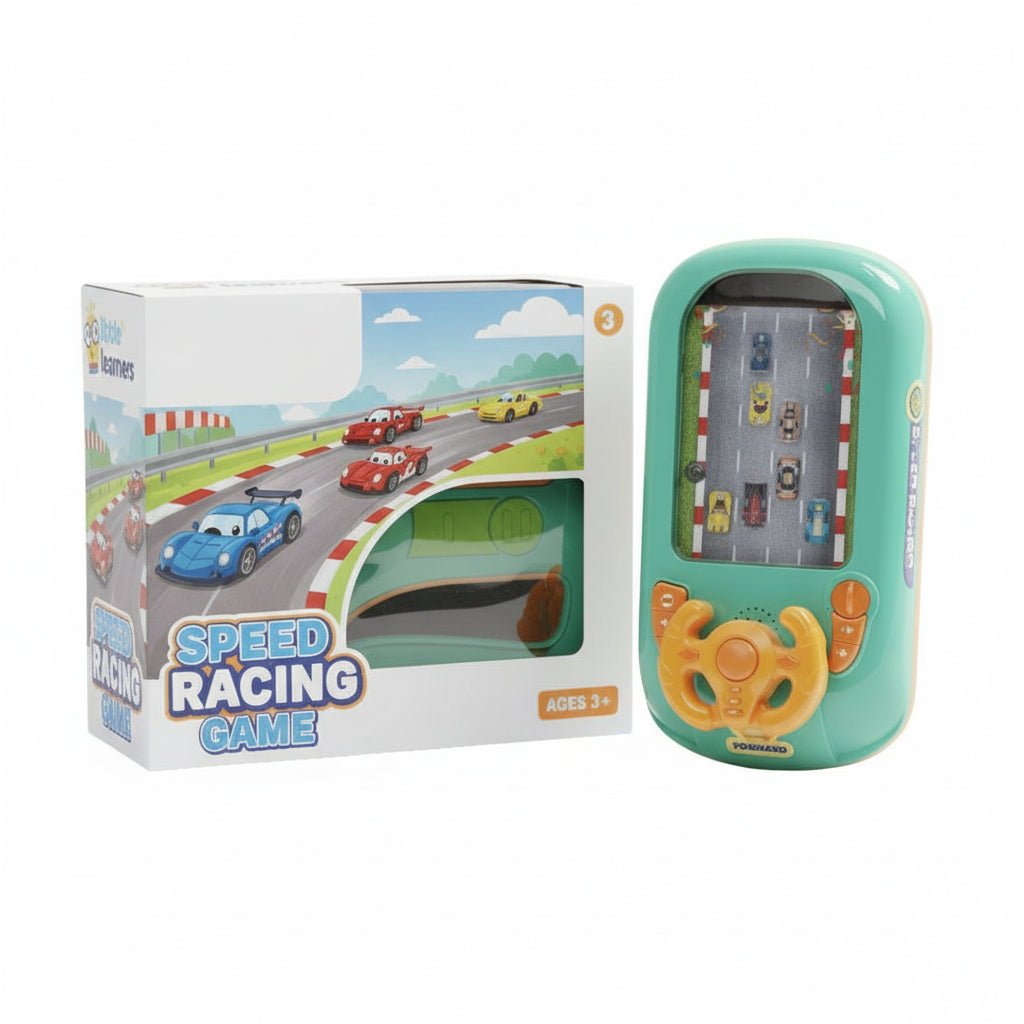 Rennkonsole für Kinder – interaktives Lenkrad, Handheld-Spiel ohne Bildschirm