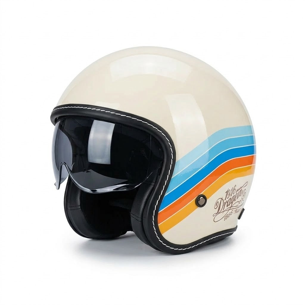 Casco de motocicleta retro abierto premium – Aprobado por DOT y ECE - Meowbutter