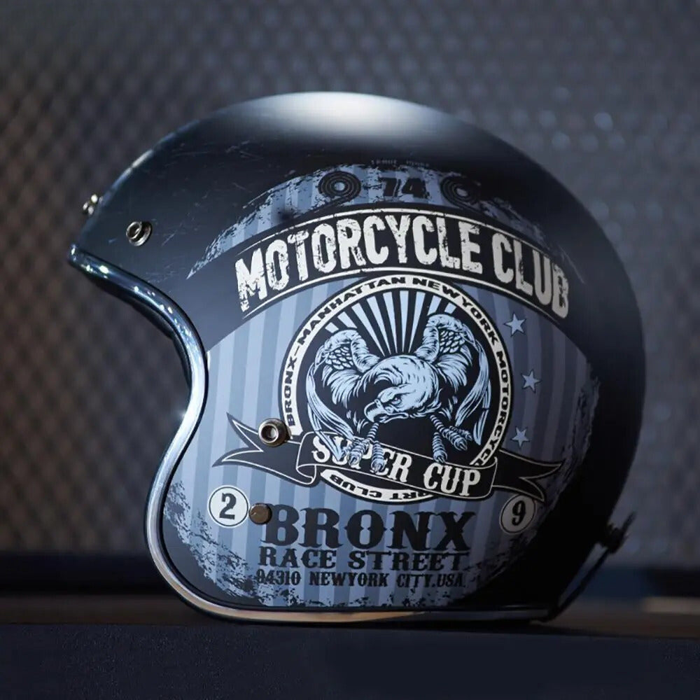 Casco da Moto Retrò in Fibra di Vetro | meowbutter