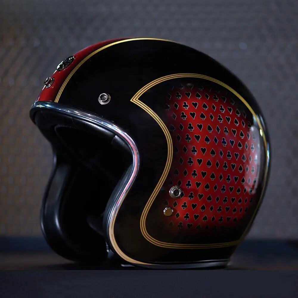 Casco da Moto Retrò in Fibra di Vetro | meowbutter