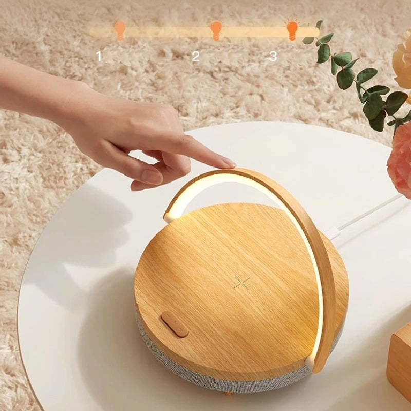 Bluetoothスピーカー＆ワイヤレス充電器付きLEDデスクランプ - Bluetooth 5.0 - 10W Qi充電 - ホワイト | meowbutter