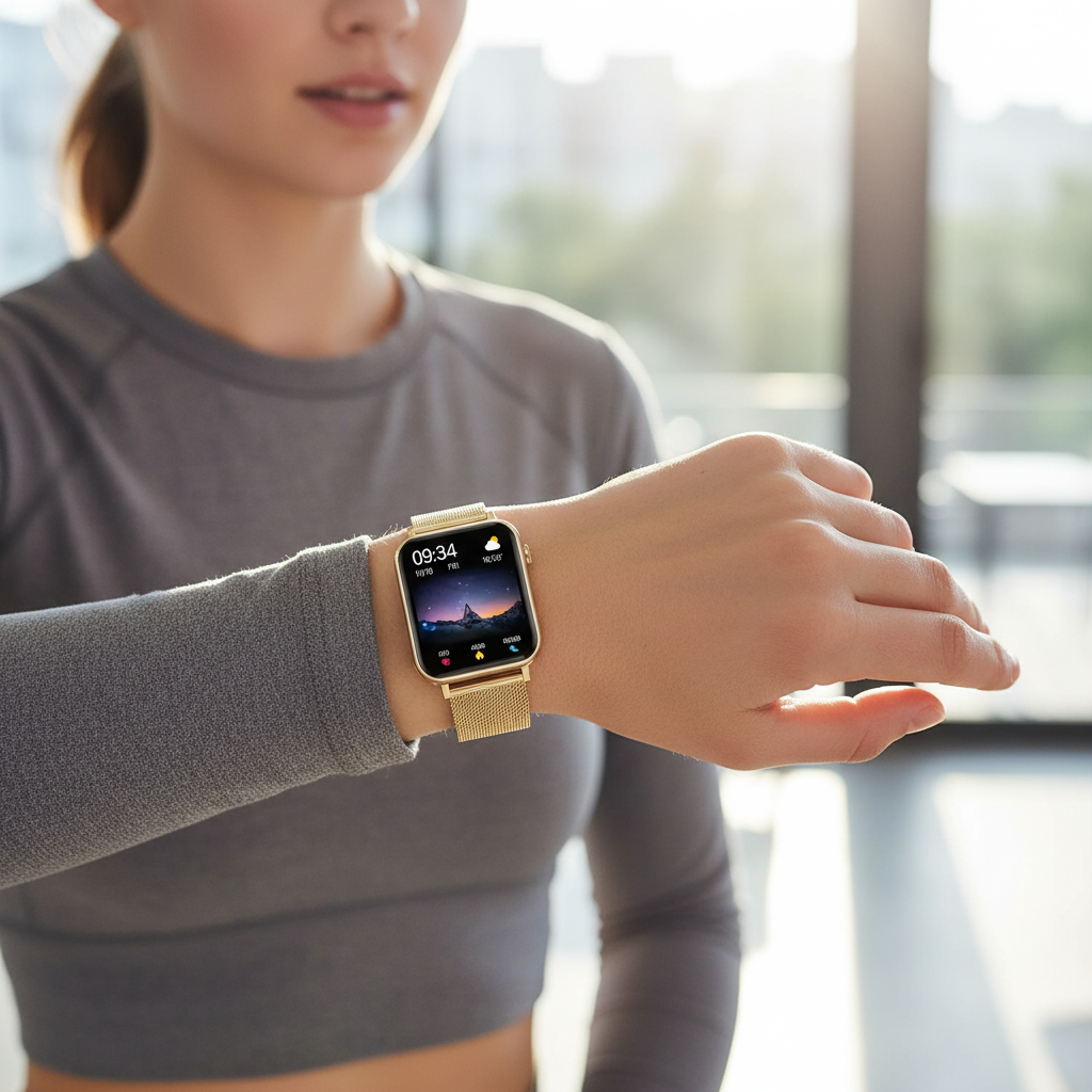 Dámské fitness chytré hodinky Pulse s dotykovým displejem - monitor zdraví