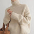 Fein gestrickter Kaschmir-Rollkragenpullover für Damen