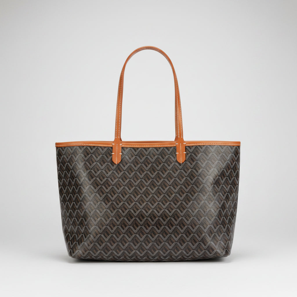 Women's PU Leather Tote Bag — Woven Texture, Water-Resistant Surface, Interior Dividers
