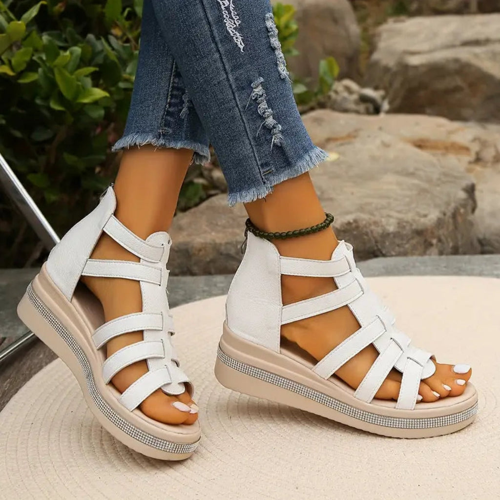 Women's Sandals Platform Wedge Open Toe Adjustable Strap Shoes | Meowbutter