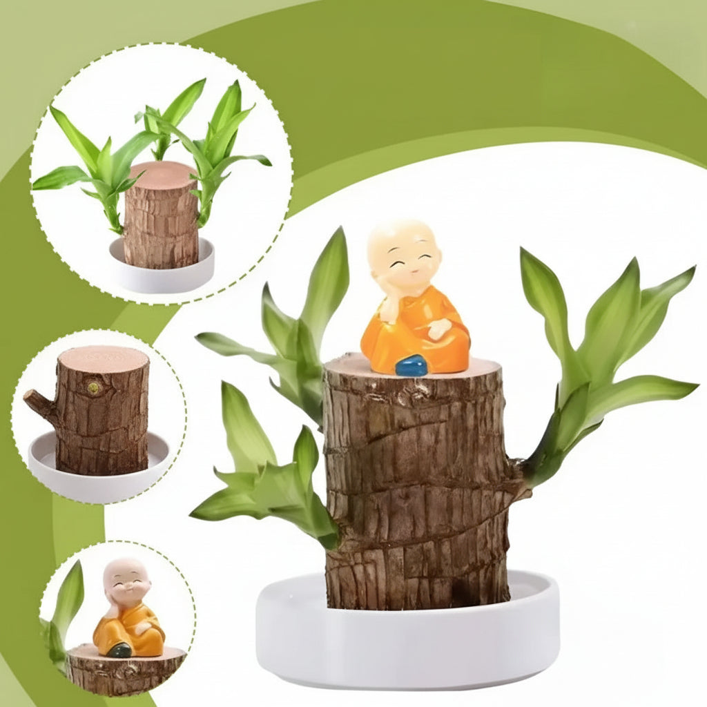 Wooden Tiered Plant Stand — Staggered Multi-Level Shelves