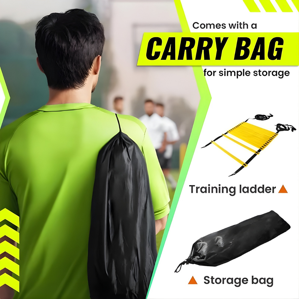 World Cup Football Agility Ladder — Heavy-Duty Nylon Webbing, Flexible Cross-Rungs