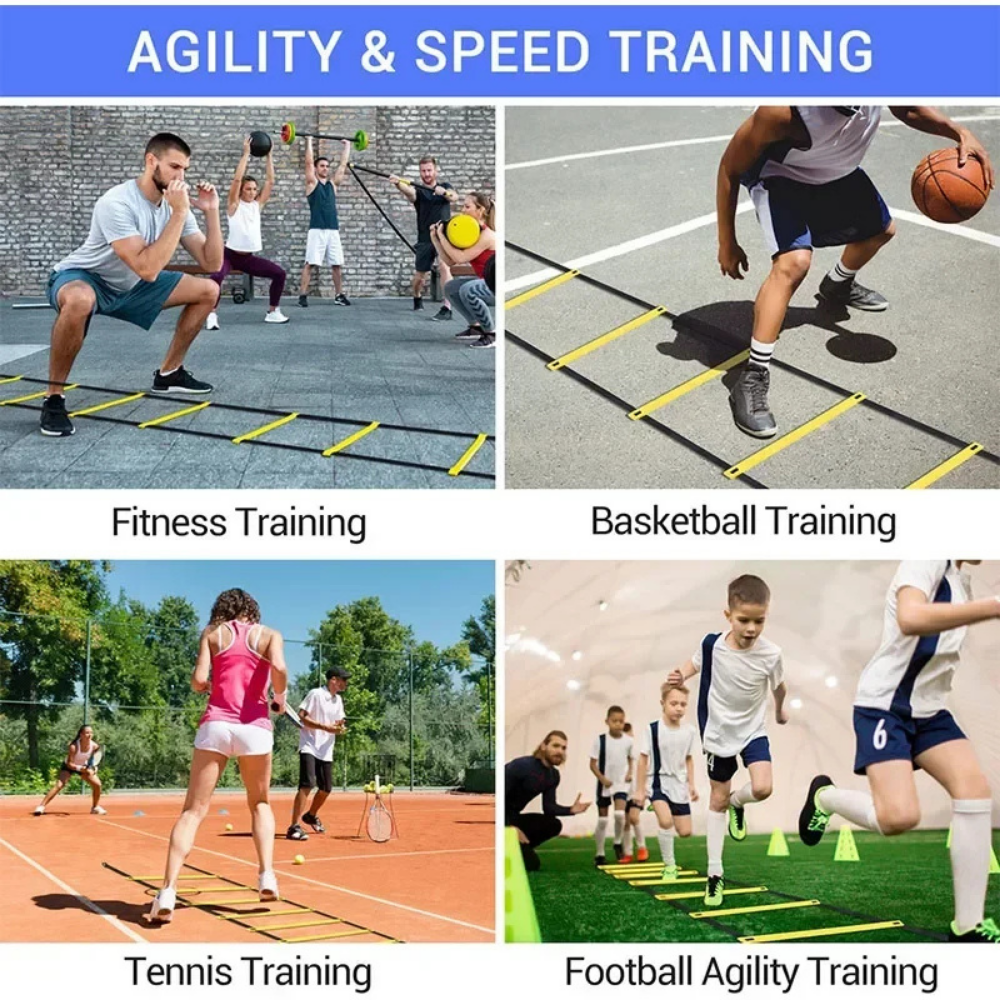 World Cup Football Agility Ladder — Heavy-Duty Nylon Webbing, Flexible Cross-Rungs