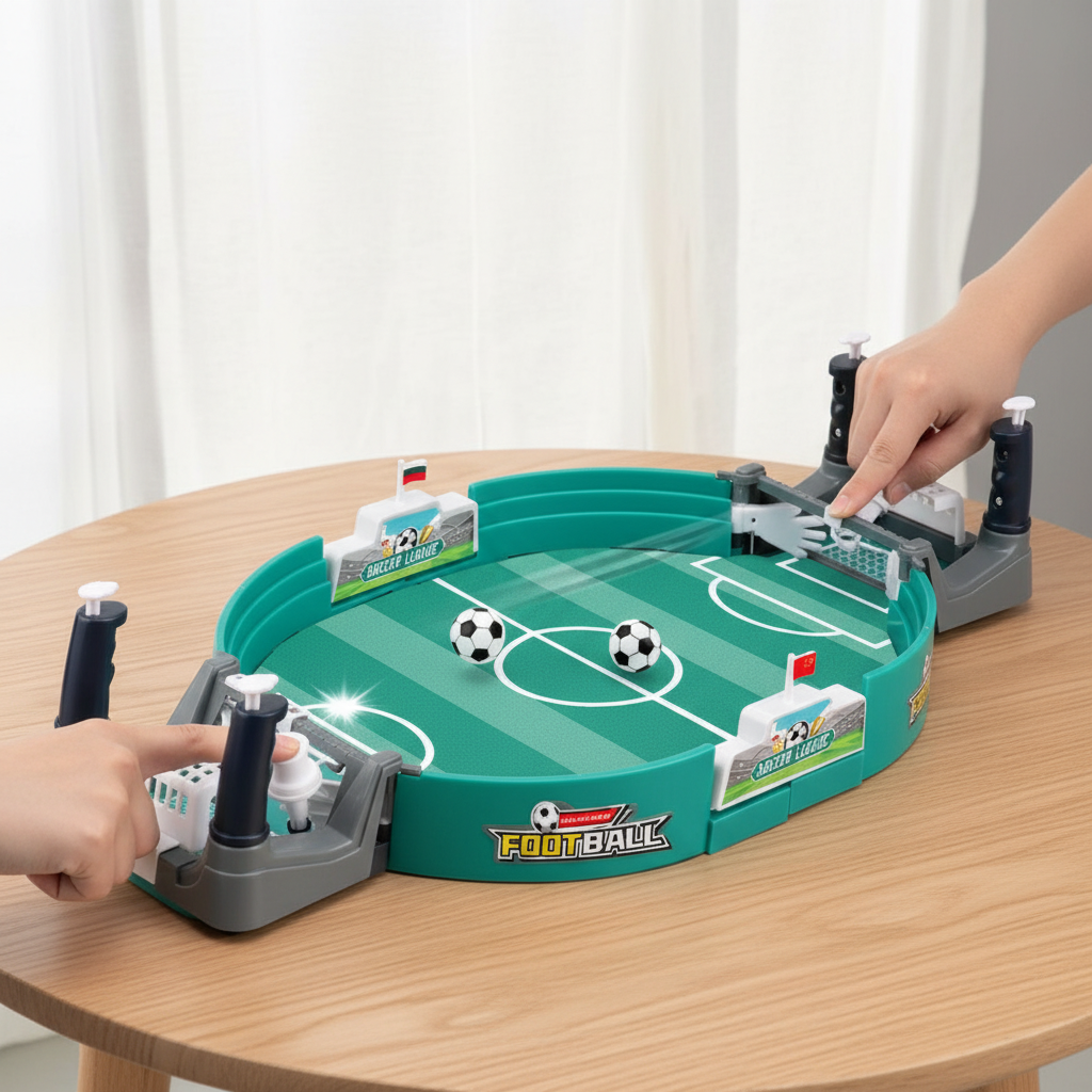 World Cup Compact Arcade Soccer Desk Set — 2-Player Interactive Football Console