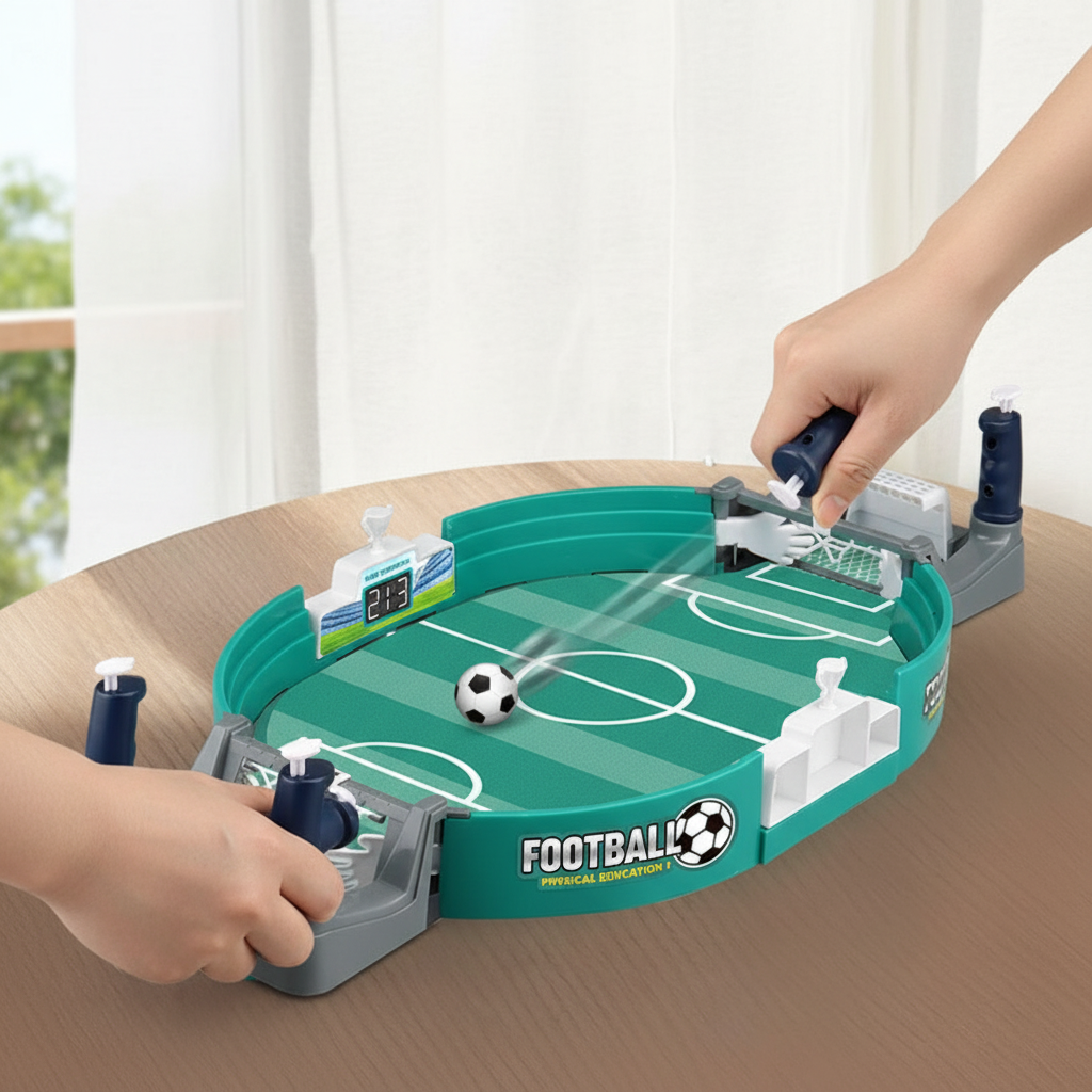 World Cup Compact Arcade Soccer Desk Set — 2-Player Interactive Football Console