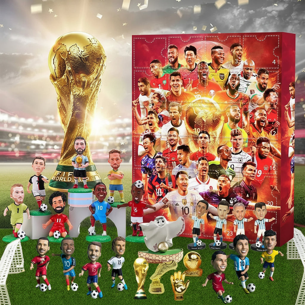 World Cup Advent Calendar — Football Themed Daily Compartments, Mini Rings & Whistles