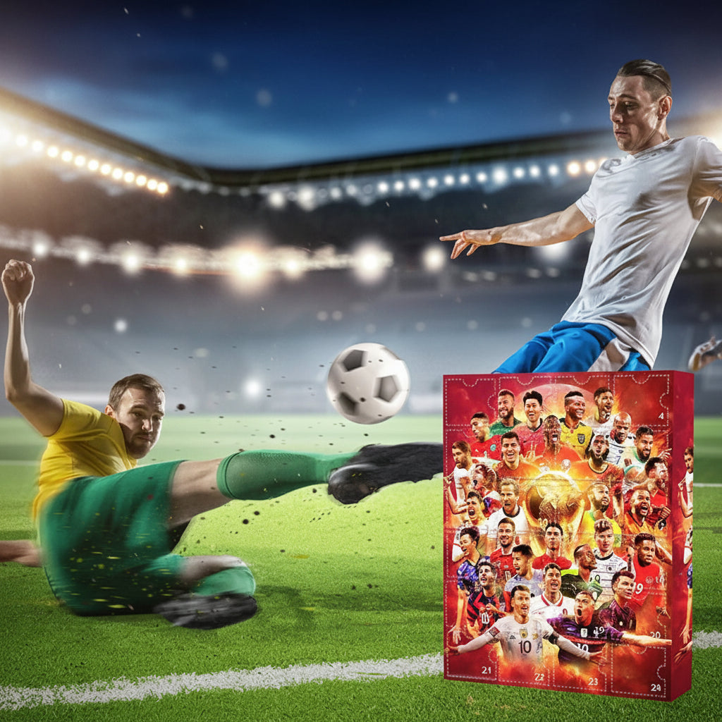 World Cup Advent Calendar — Football Themed Daily Compartments, Mini Rings & Whistles