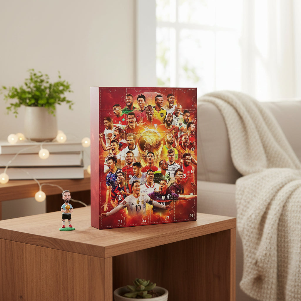 World Cup Advent Calendar — Football Themed Daily Compartments, Mini Rings & Whistles