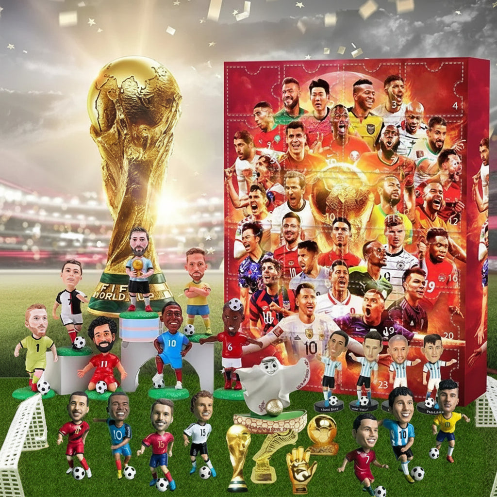 World Cup Advent Calendar — Football Themed Daily Compartments, Mini Rings & Whistles