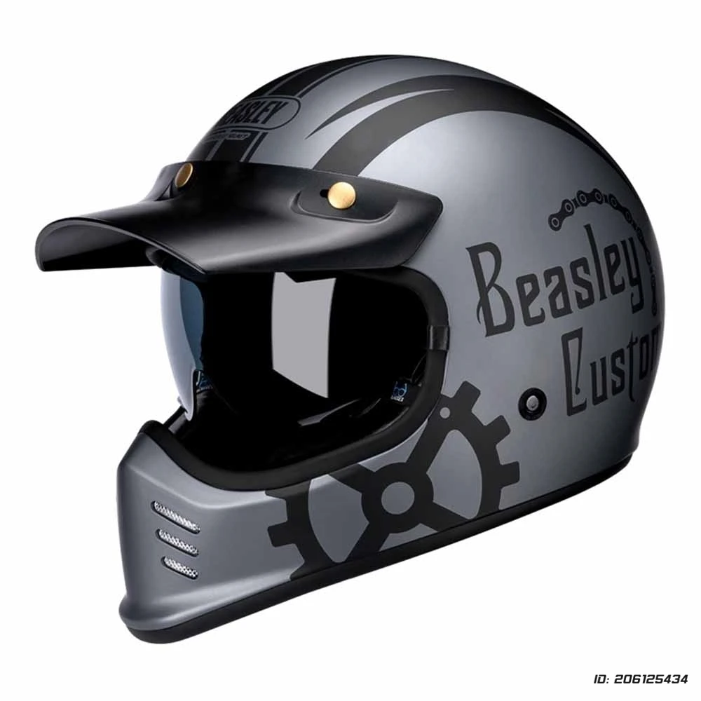 Casco integral vintage de motocross - Meowbutter