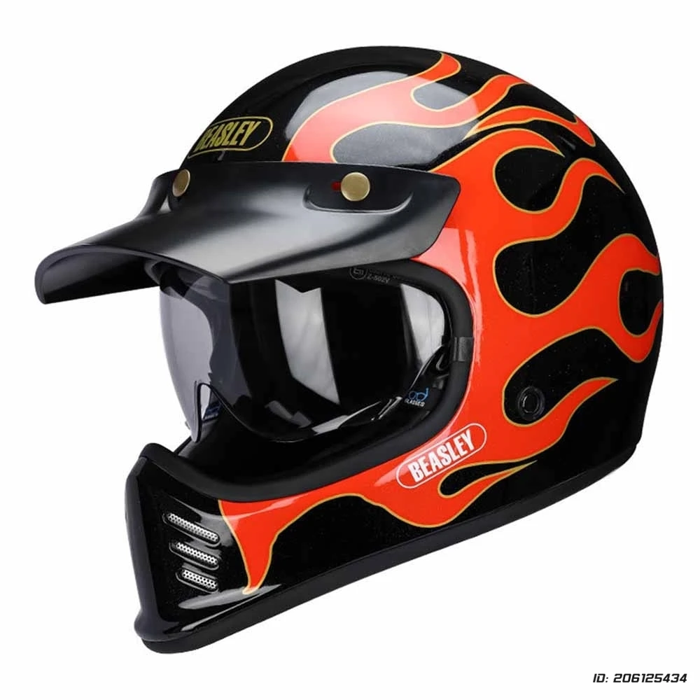 Casco integral vintage de motocross - Meowbutter