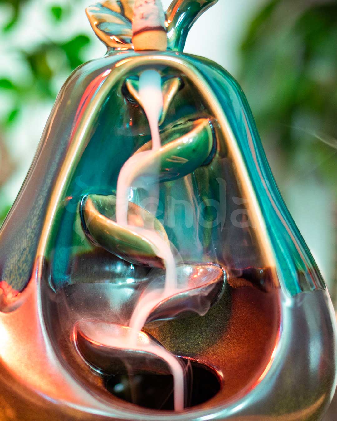 Backflow Incens With Oriental Design Creating A Downward Smoke Cascade For Relaxation