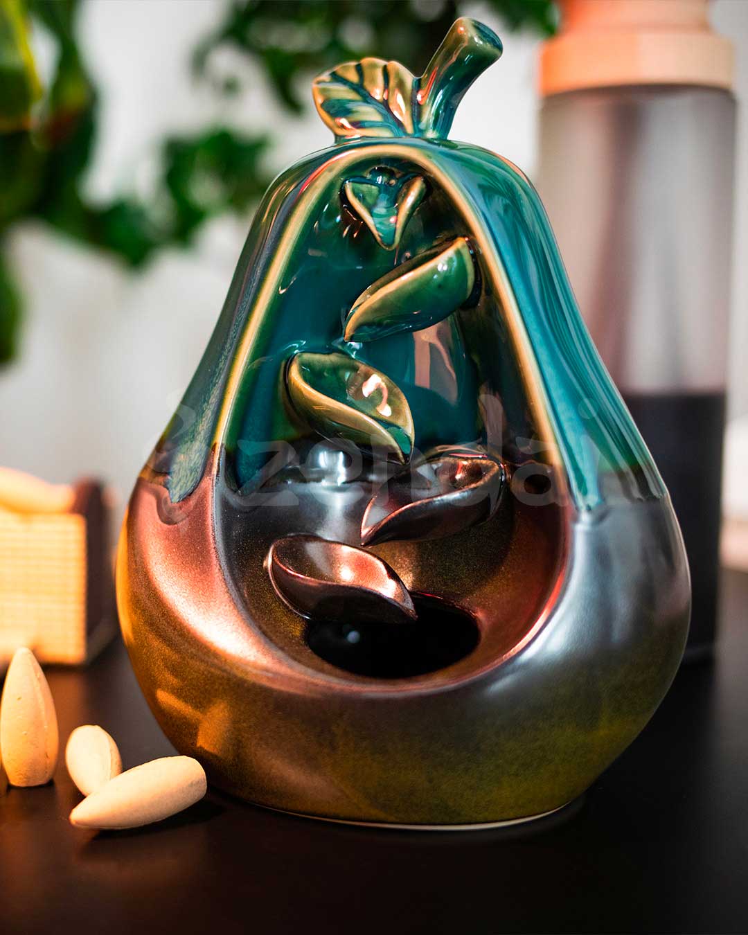 Backflow Incens With Oriental Design Creating A Downward Smoke Cascade For Relaxation