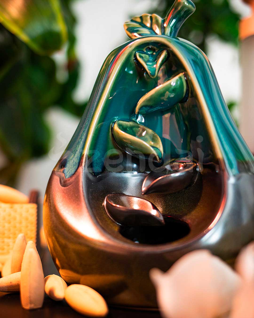 Backflow Incens With Oriental Design Creating A Downward Smoke Cascade For Relaxation